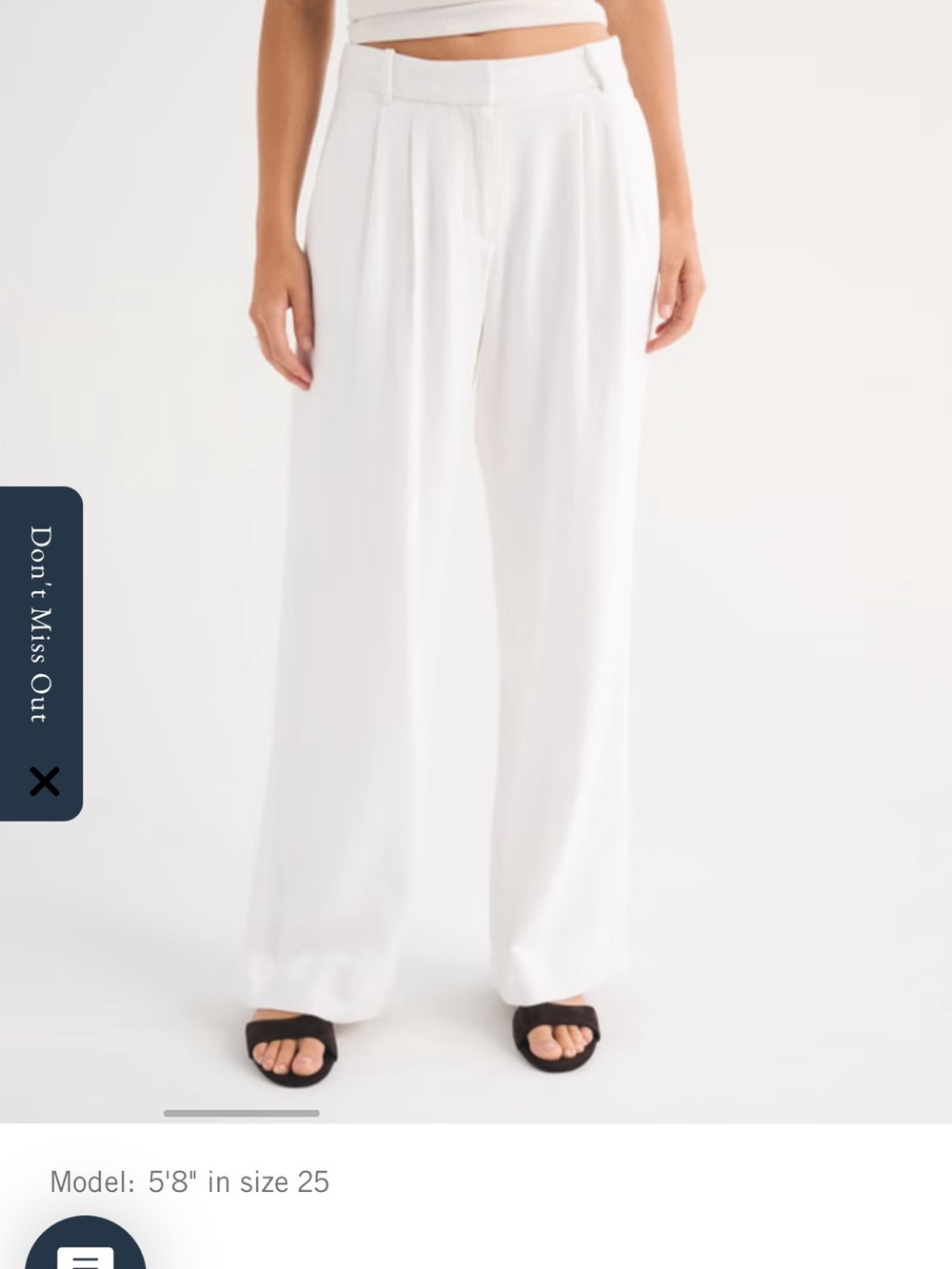 White Linen blend wide leg pant
